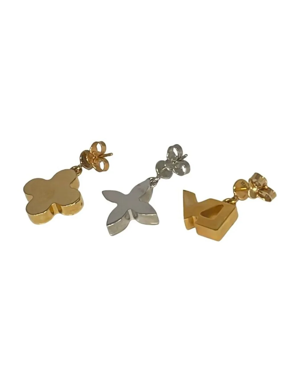 Louis Vuitton Earrings Boucles D'oreilles Love Letters GM Gold Silver Multi